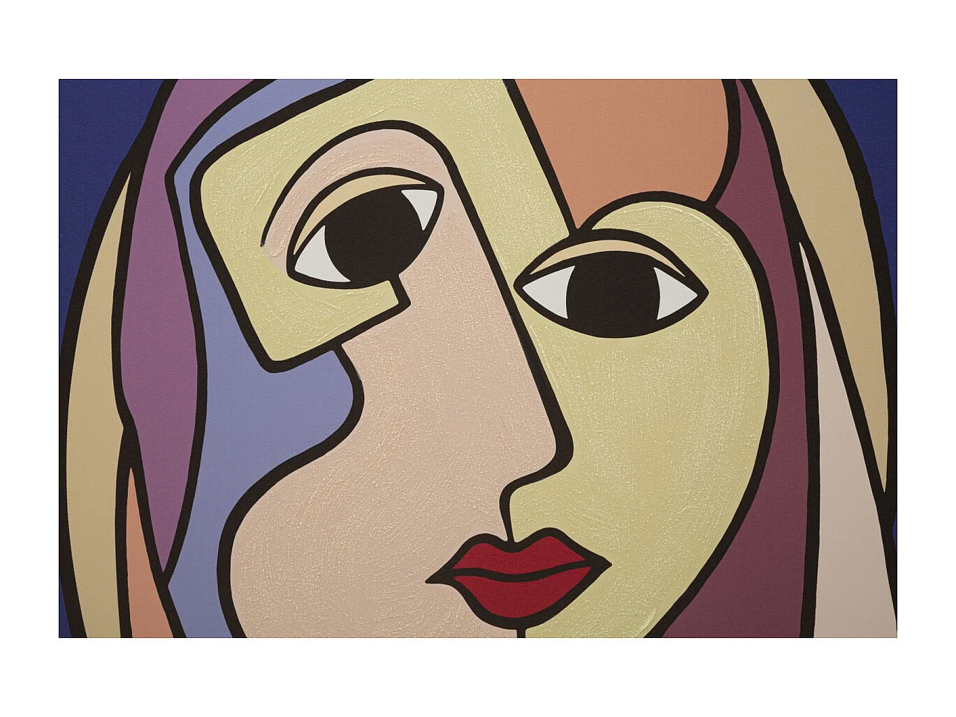 Toile Imprimée Déco "Double Face Large" 80x120cm Multicolore