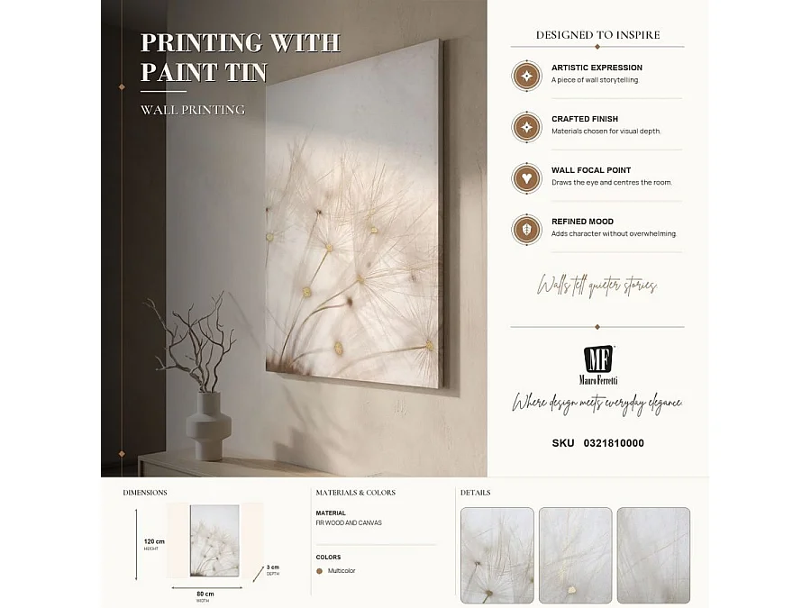 Canvasprint met veelkleurige bloemen, 80x3x120 cm