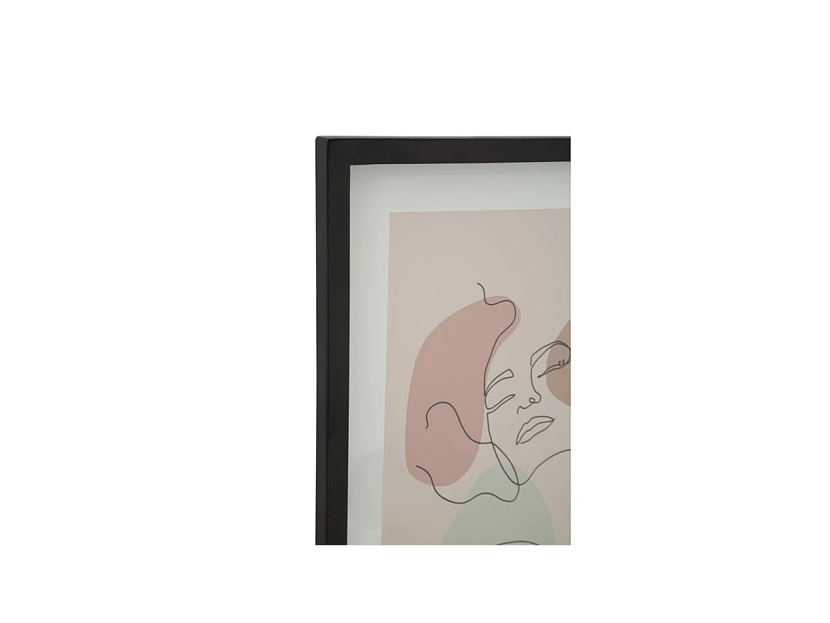 Papierdruck Gesicht mehrfarbig mit schwarzem Rahmen 35x2x47 cm
