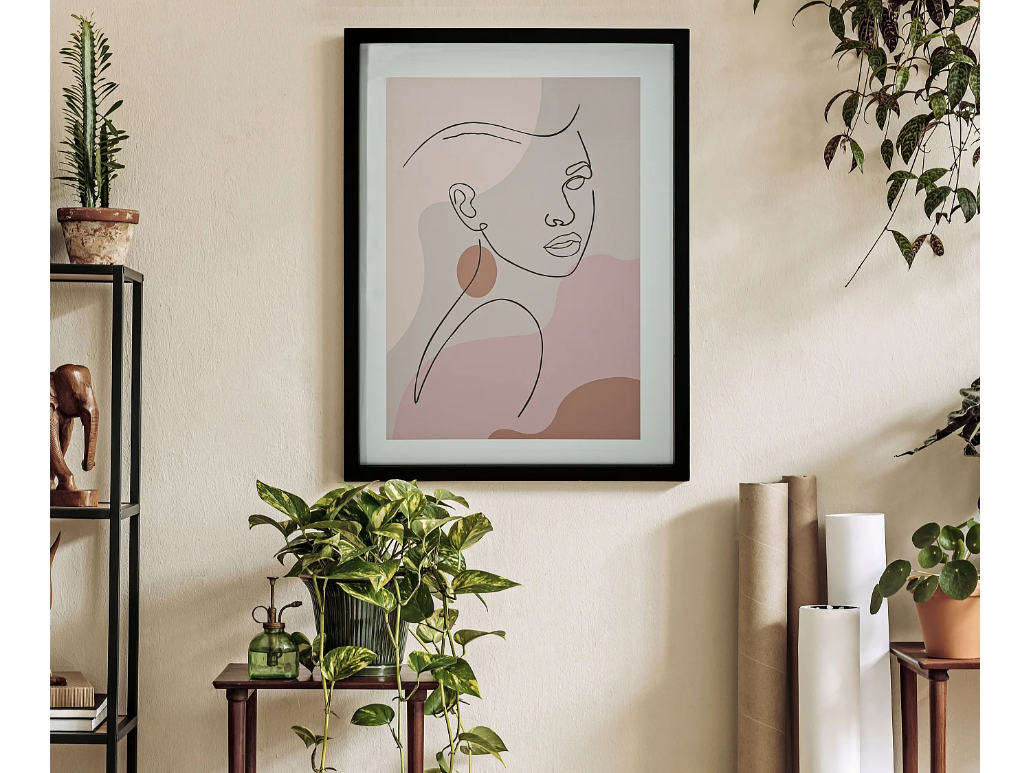 Cadre Déco "Visage" 35x47cm Multicolore