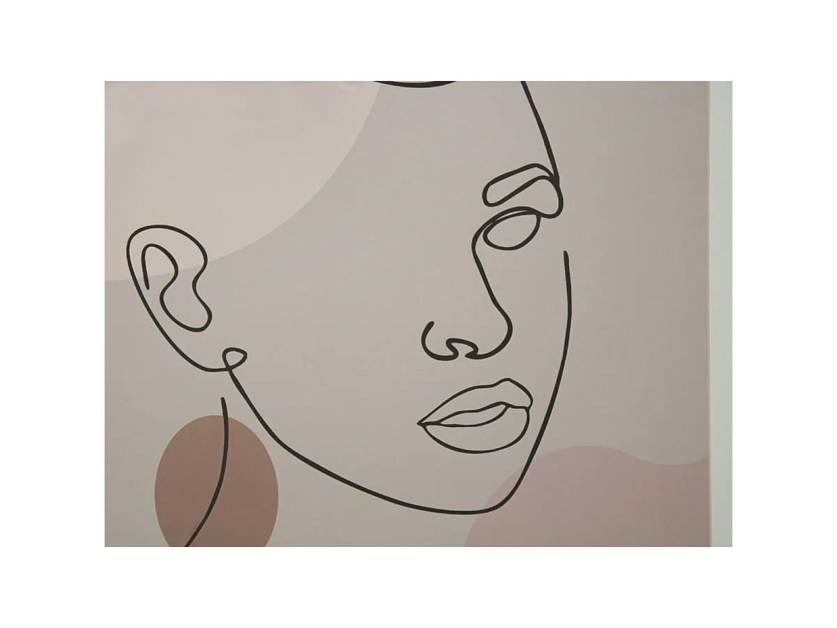 Papierdruck Gesicht mehrfarbig mit schwarzem Rahmen 35x2x47 cm