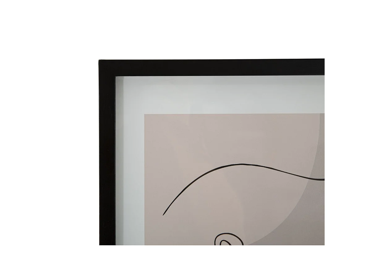 Papierdruck Gesicht mehrfarbig mit schwarzem Rahmen 35x2x47 cm