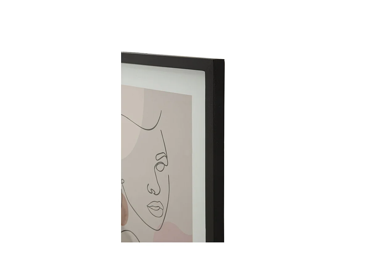 Papierdruck Gesicht mehrfarbig mit schwarzem Rahmen 35x2x47 cm