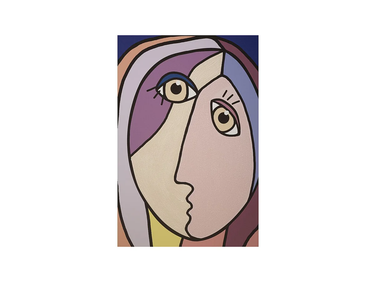 Toile Imprimée Déco "Double Visage Large" 80x120cm Multicolore