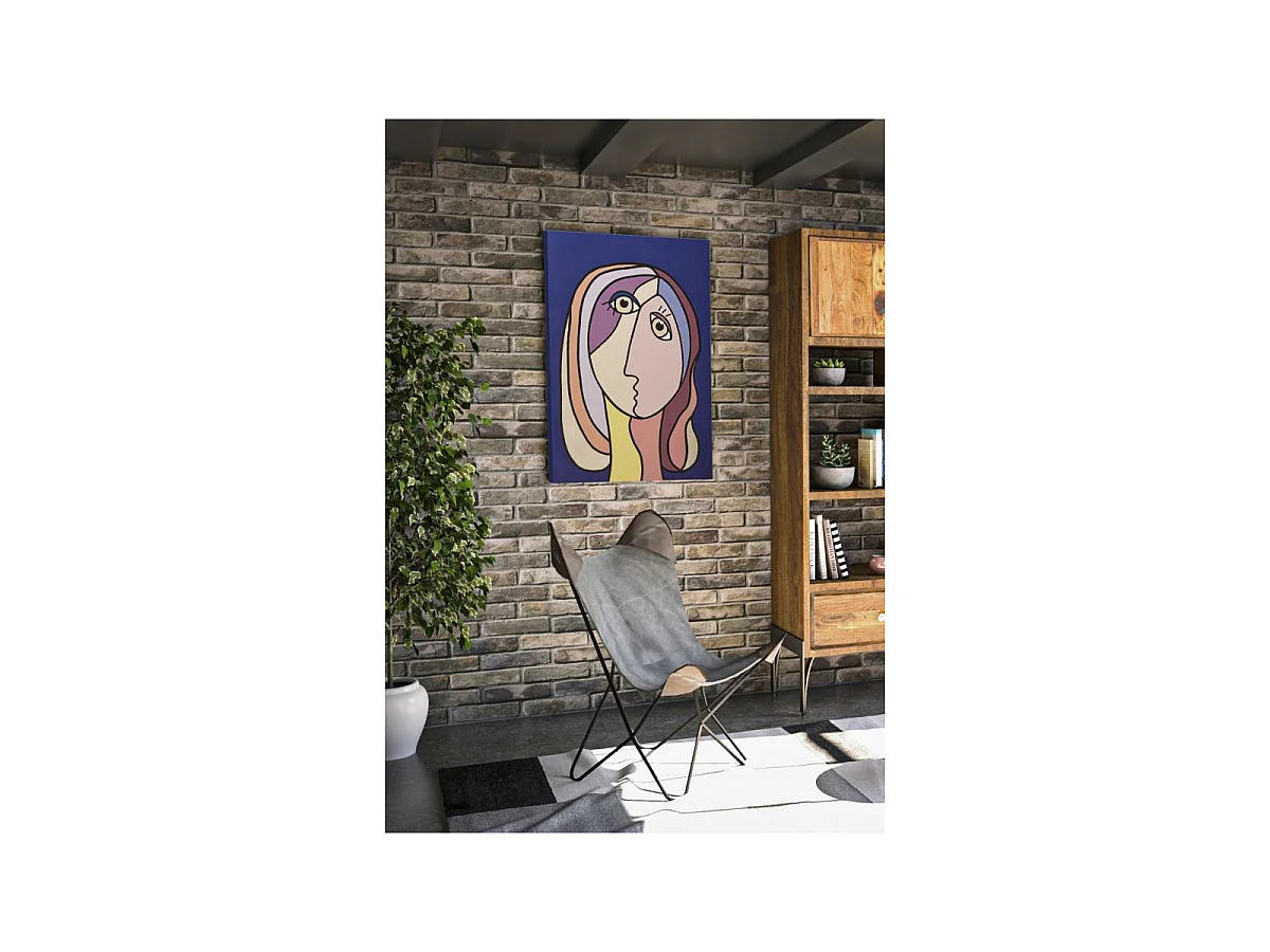 Toile Imprimée Déco "Double Visage Large" 80x120cm Multicolore