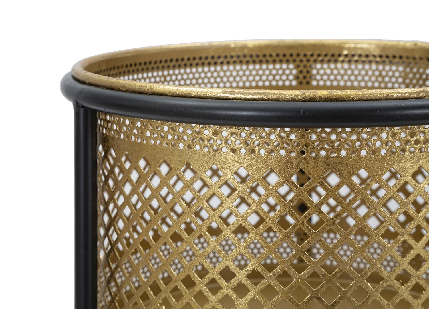 Cache-Pot en Métal "Simply" 50cm Or & Noir