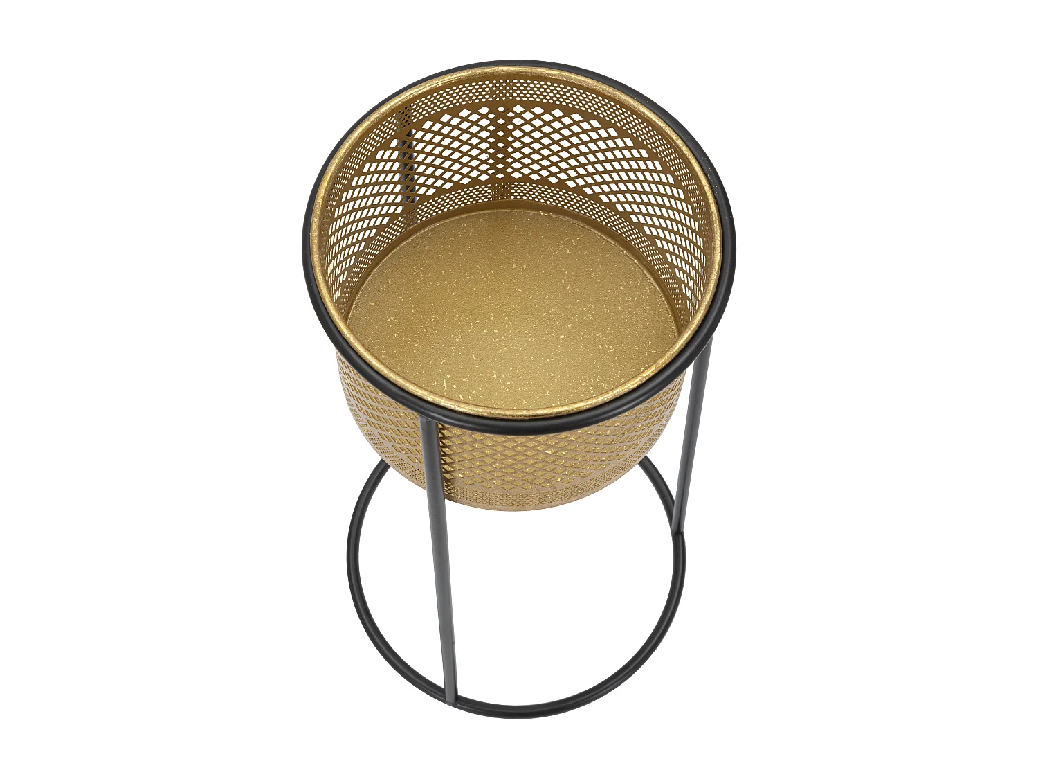 Cache-Pot en Métal "Simply" 50cm Or & Noir