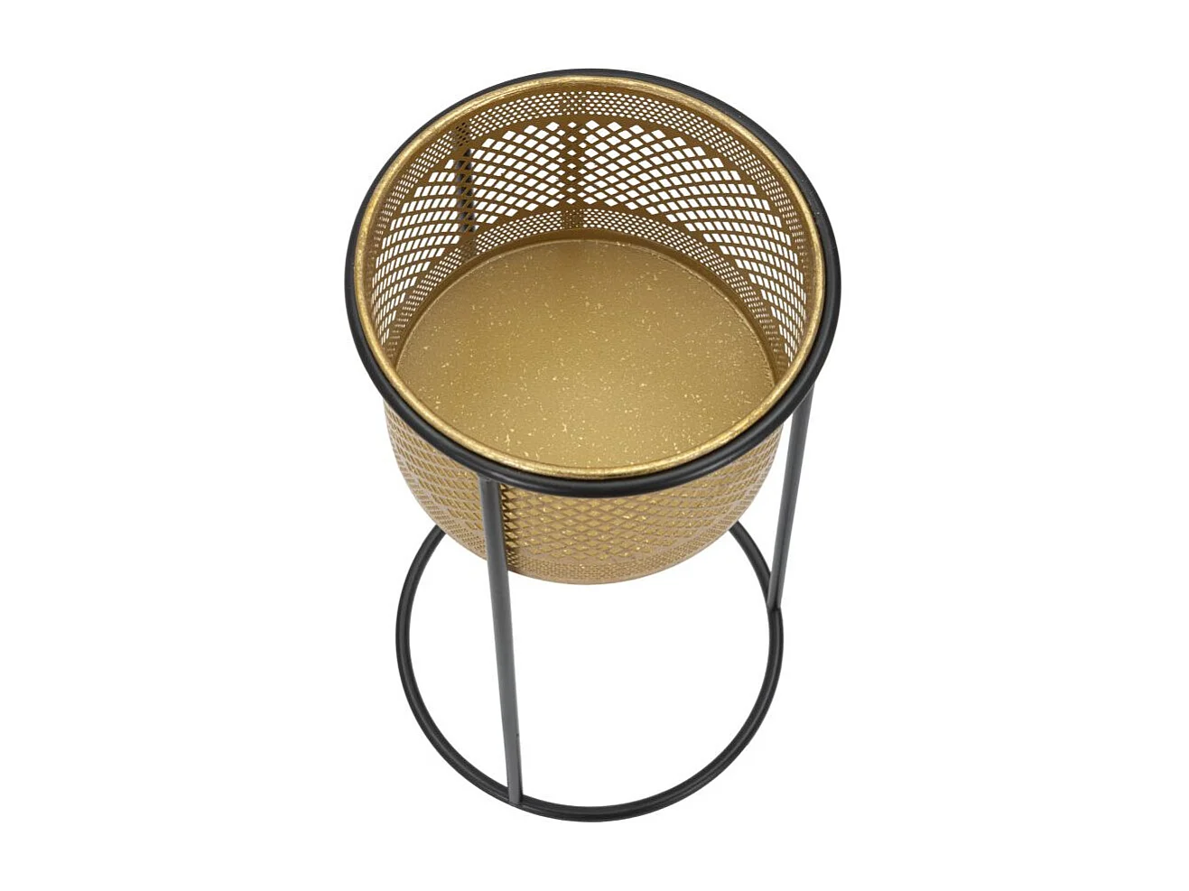 Cache-Pot en Métal "Simply" 50cm Or & Noir