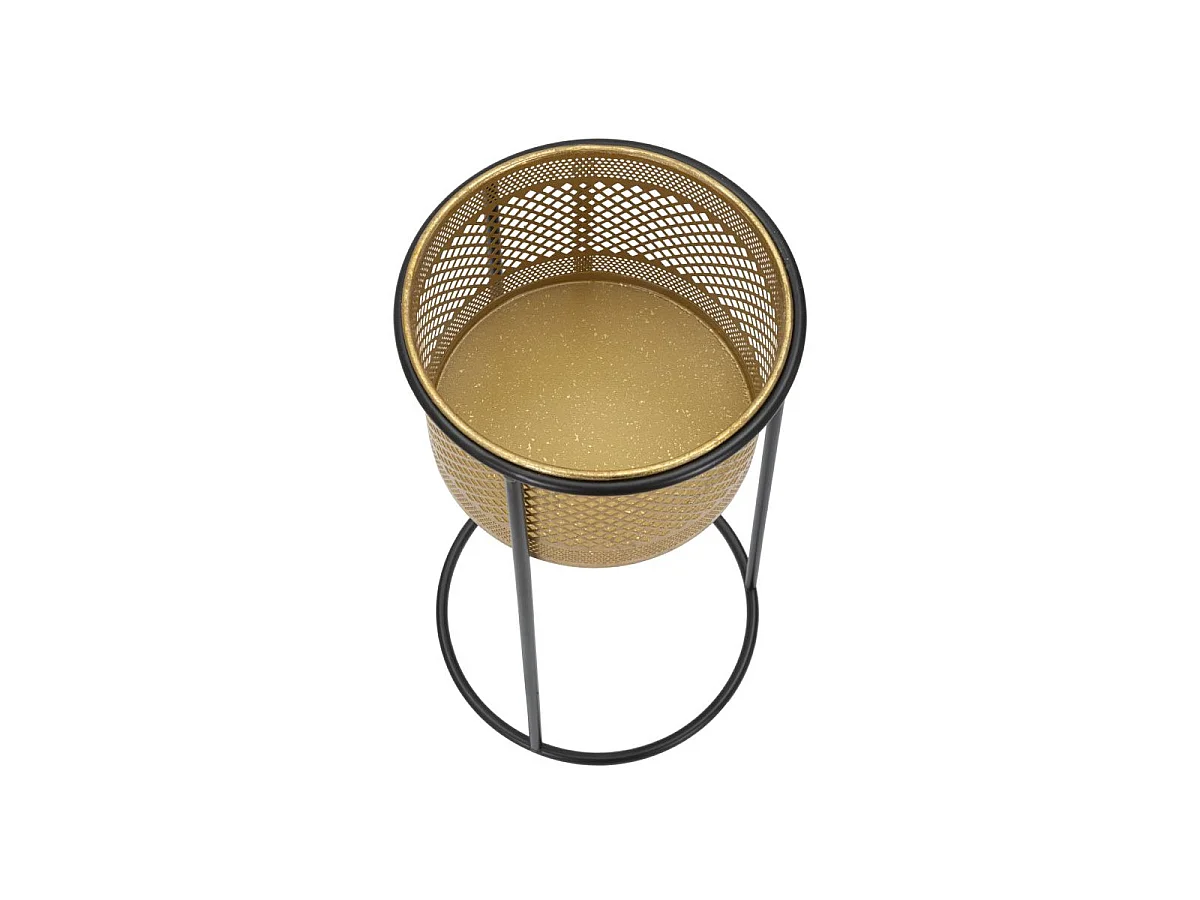 Cache-Pot en Métal "Simply" 50cm Or & Noir