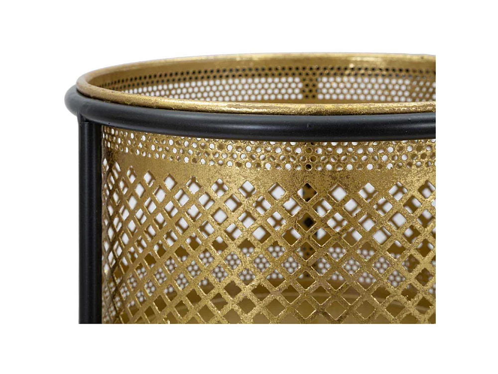 Cache-Pot en Métal "Simply" 50cm Or & Noir