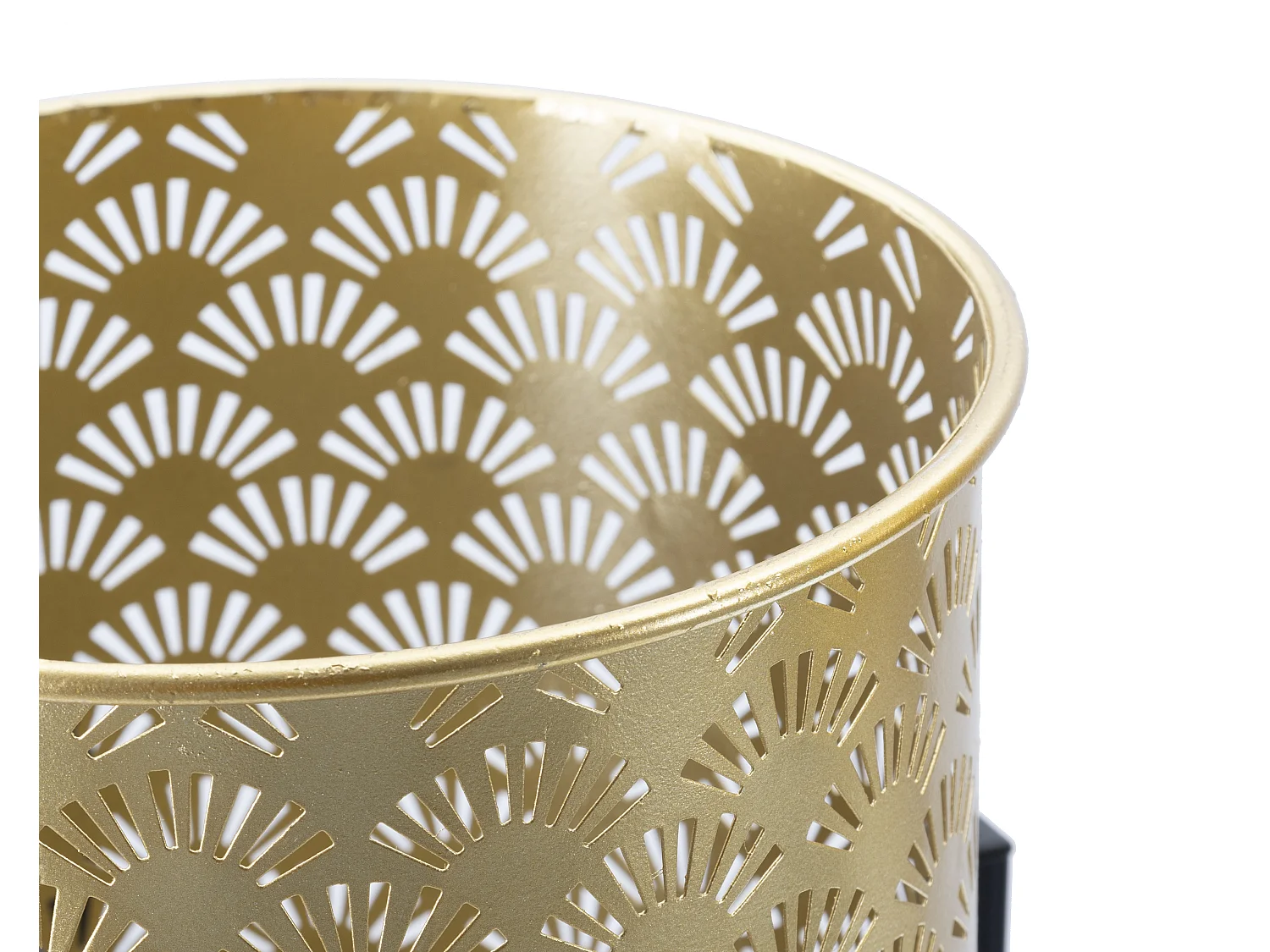 Lot de 2 Cache-Pots sur Pied "Glissy" 38cm Or & Noir