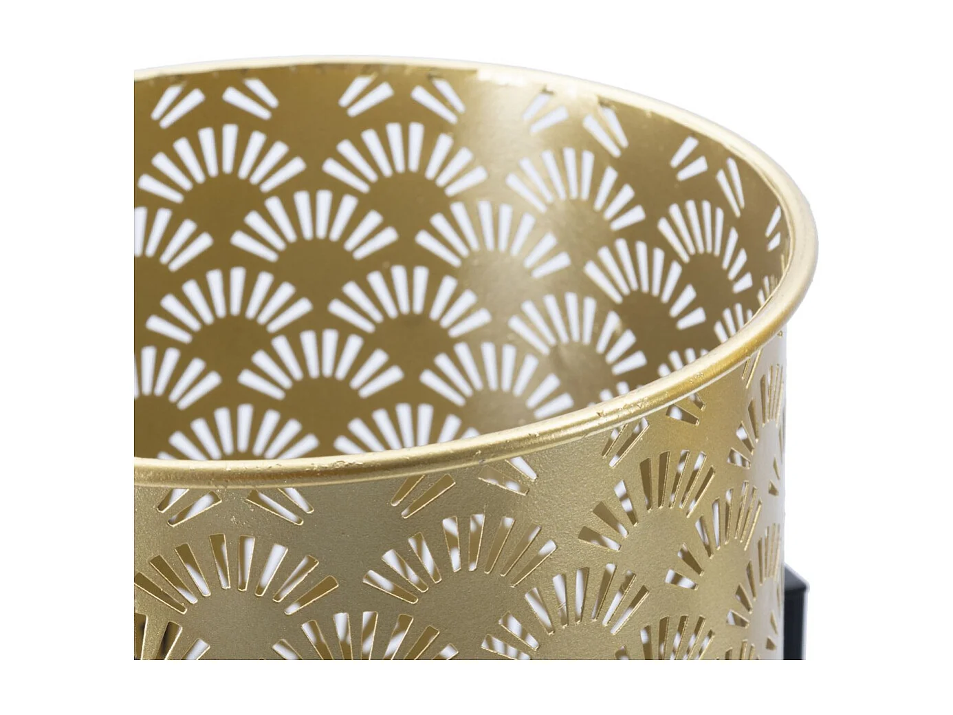 Lot de 2 Cache-Pots sur Pied "Glissy" 38cm Or & Noir