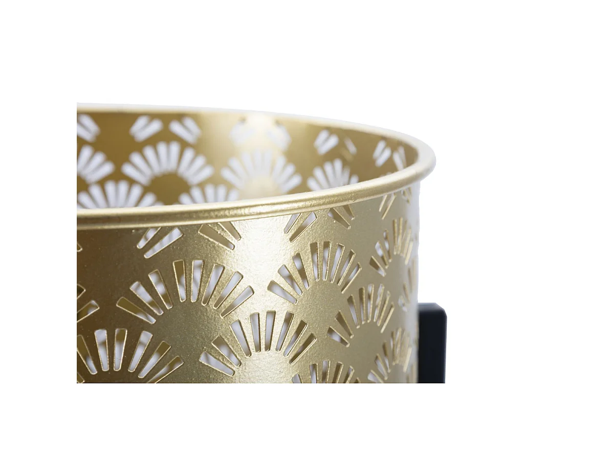 2er-Set Übertöpfe aus Metall goldfarben und schwarz Ø 21x38-19x28 cm