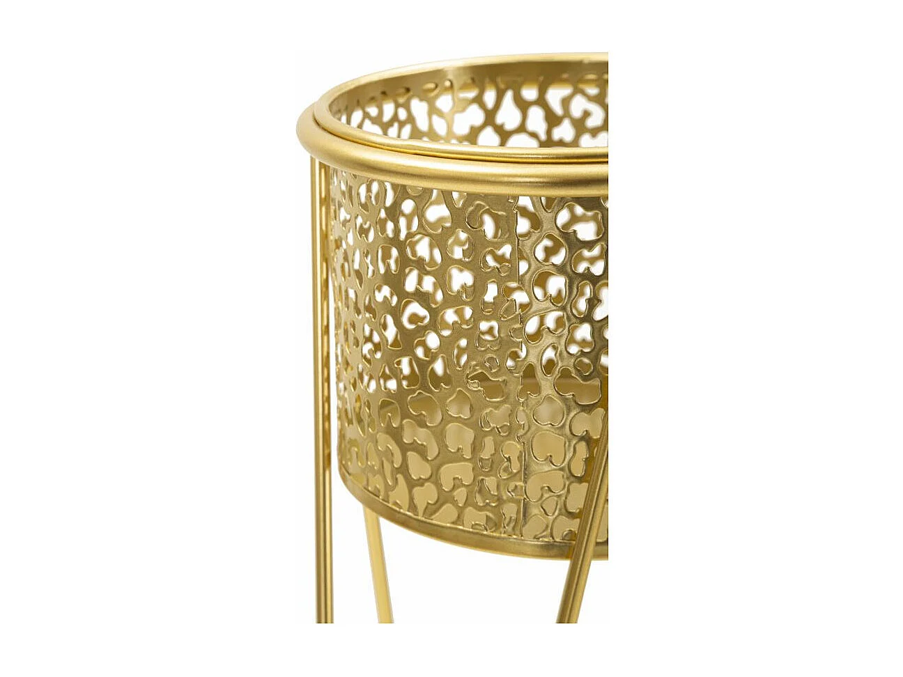 Lot de 2 Cache-Pots sur Pieds "Eva" 46cm Or