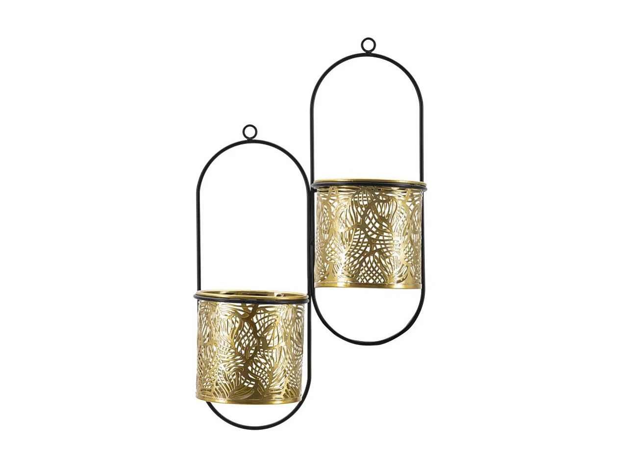 Lot de 2 Cache-Pots Muraux "Hong" 48cm Or