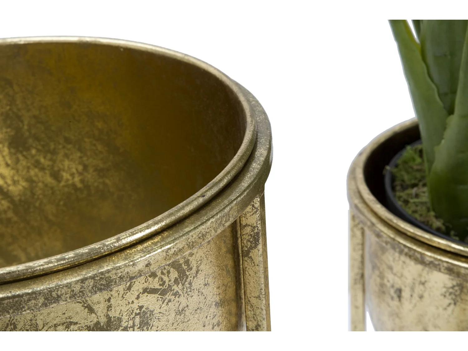 Lot de 2 Cache-Pots sur Pied "Coppia" 62cm Or