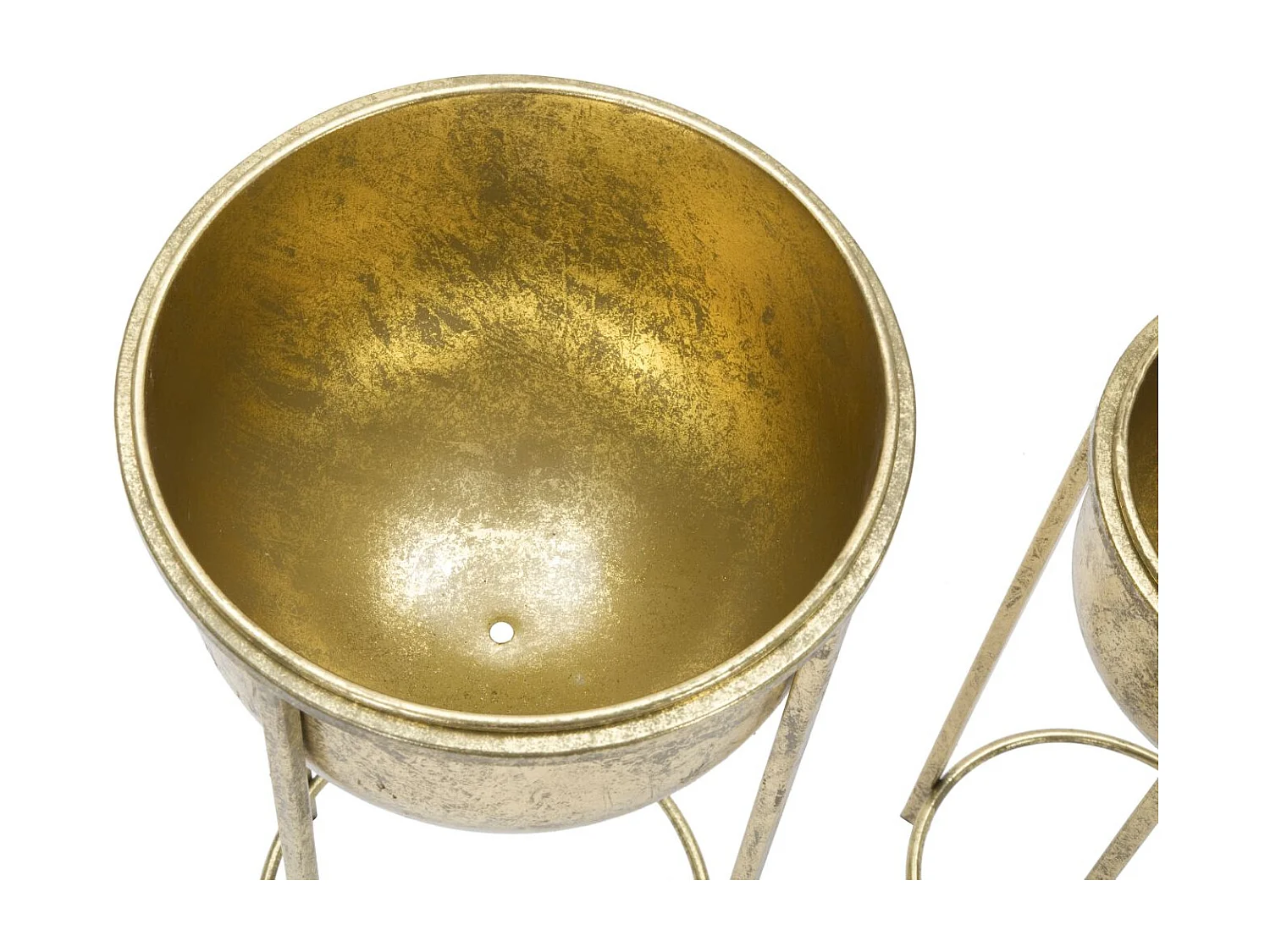 Lot de 2 Cache-Pots sur Pied "Coppia" 62cm Or