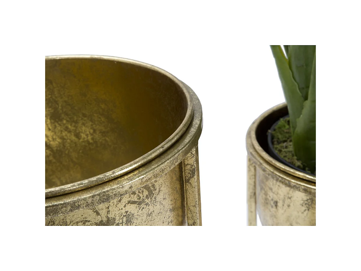 Lot de 2 Cache-Pots sur Pied "Coppia" 62cm Or