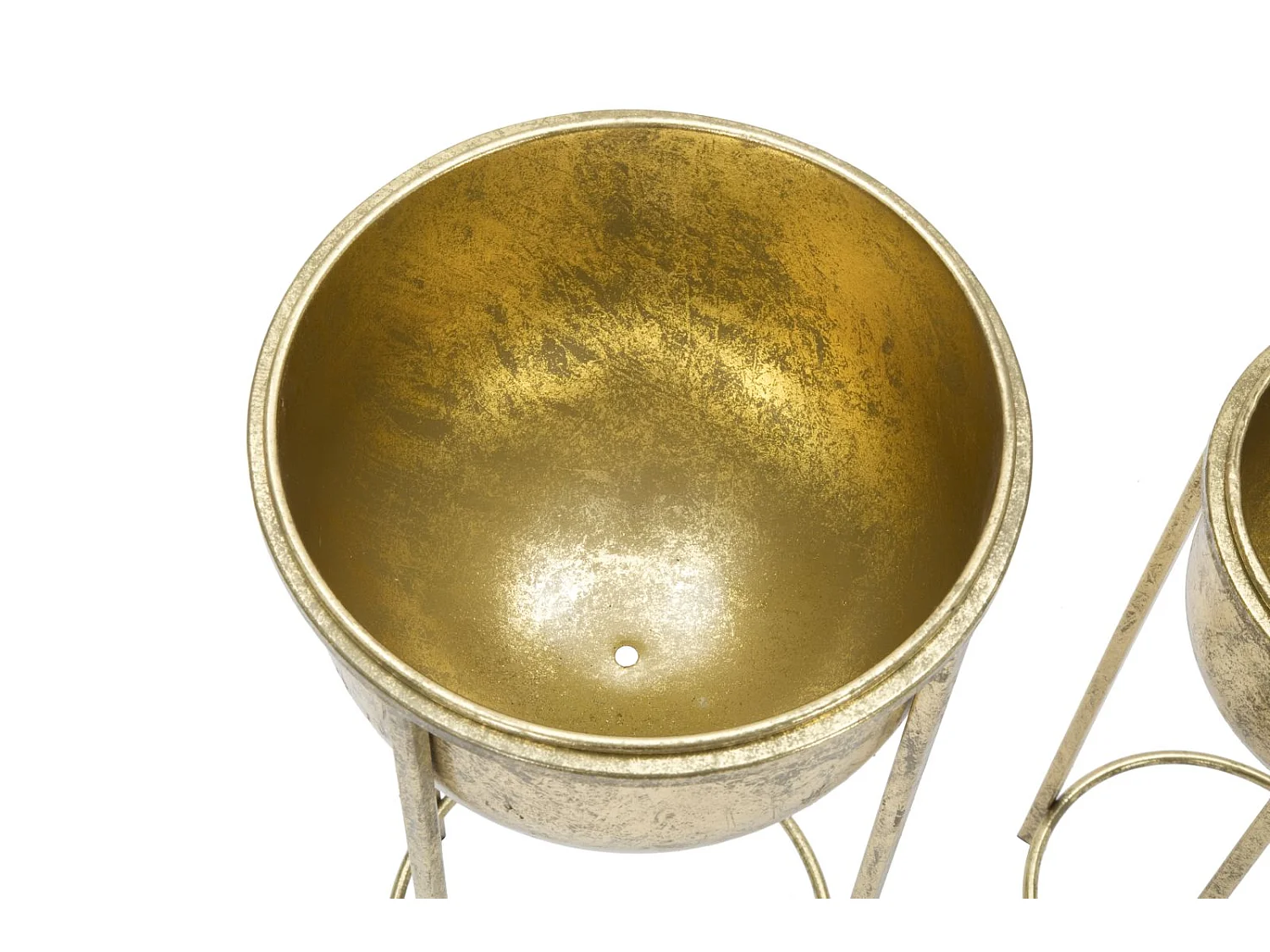 Lot de 2 Cache-Pots sur Pied "Coppia" 62cm Or
