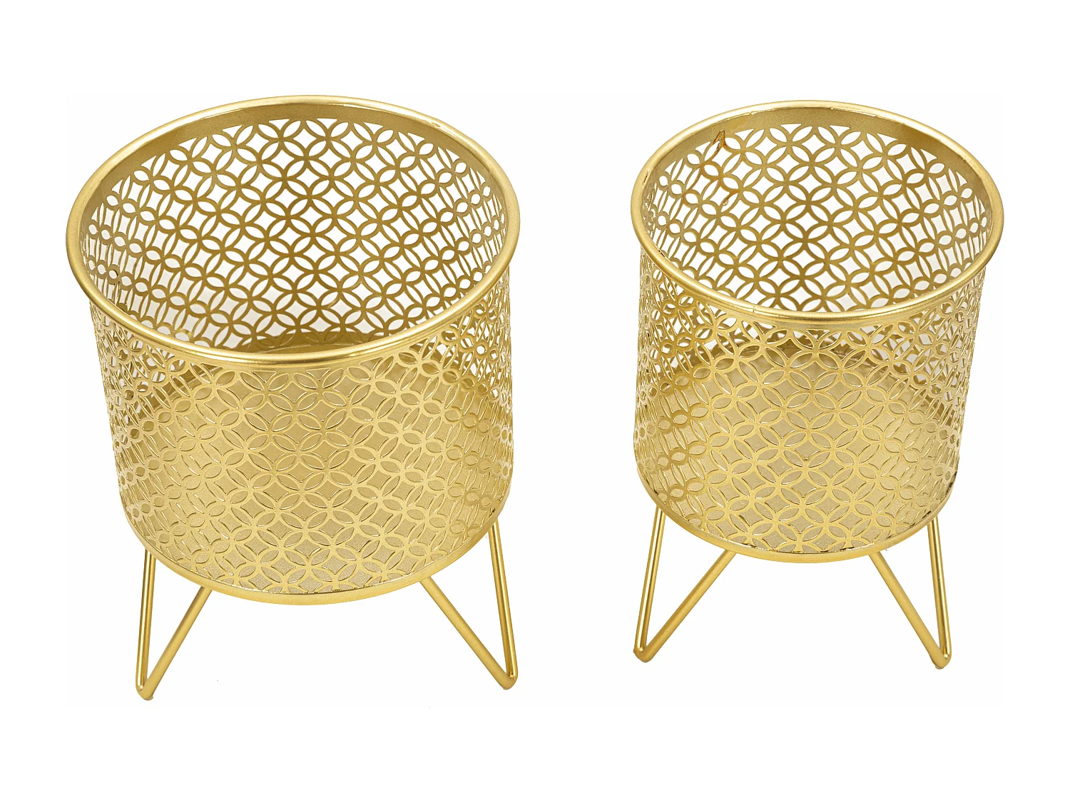 Lot de 2 Cache-Pots Design "Ceci" 20cm Or