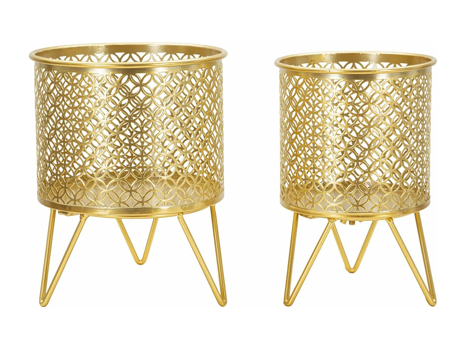 Lot de 2 Cache-Pots Design "Ceci" 20cm Or