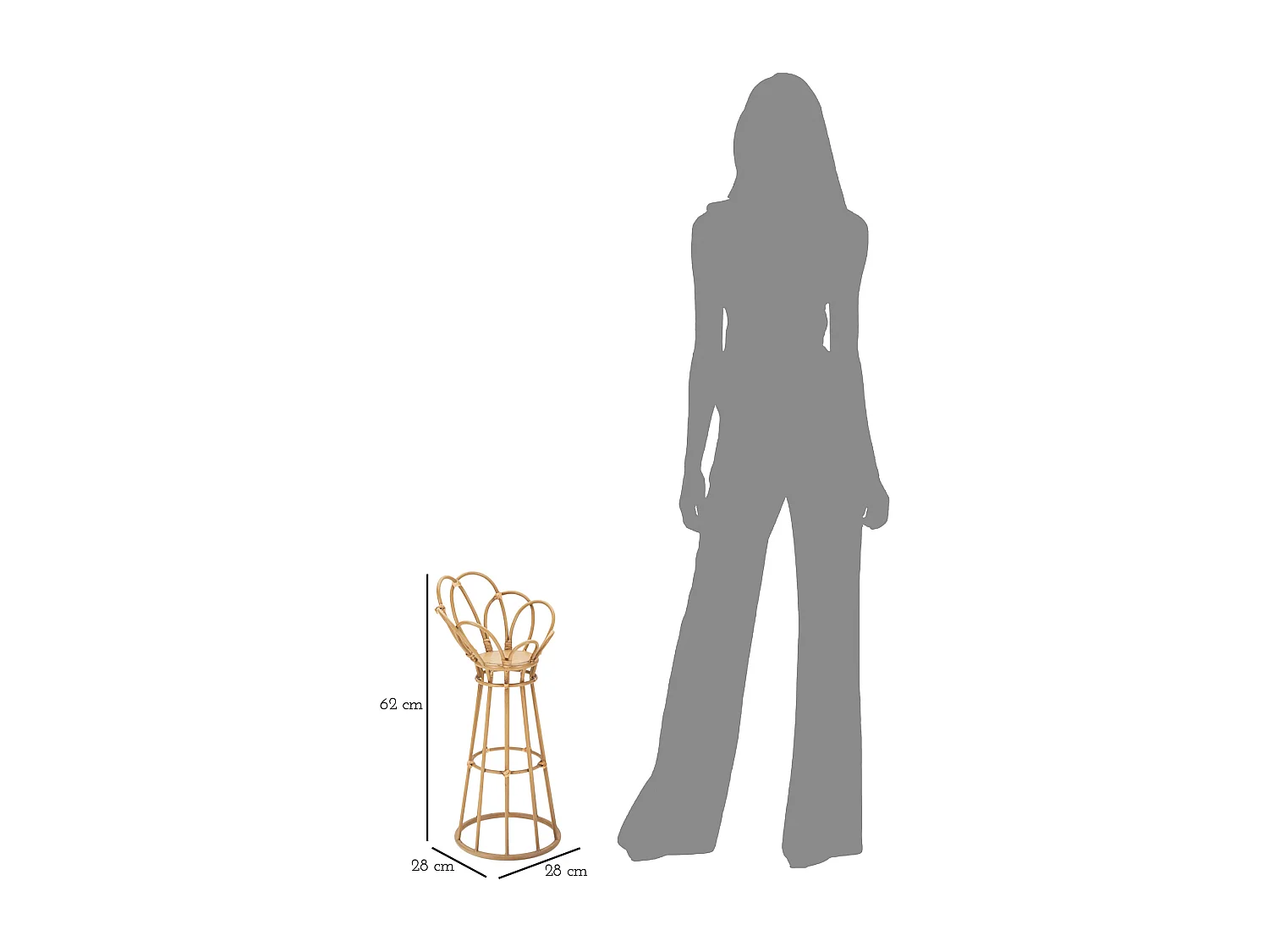 Porte-Plante en Métal "Panama" 62cm Naturel