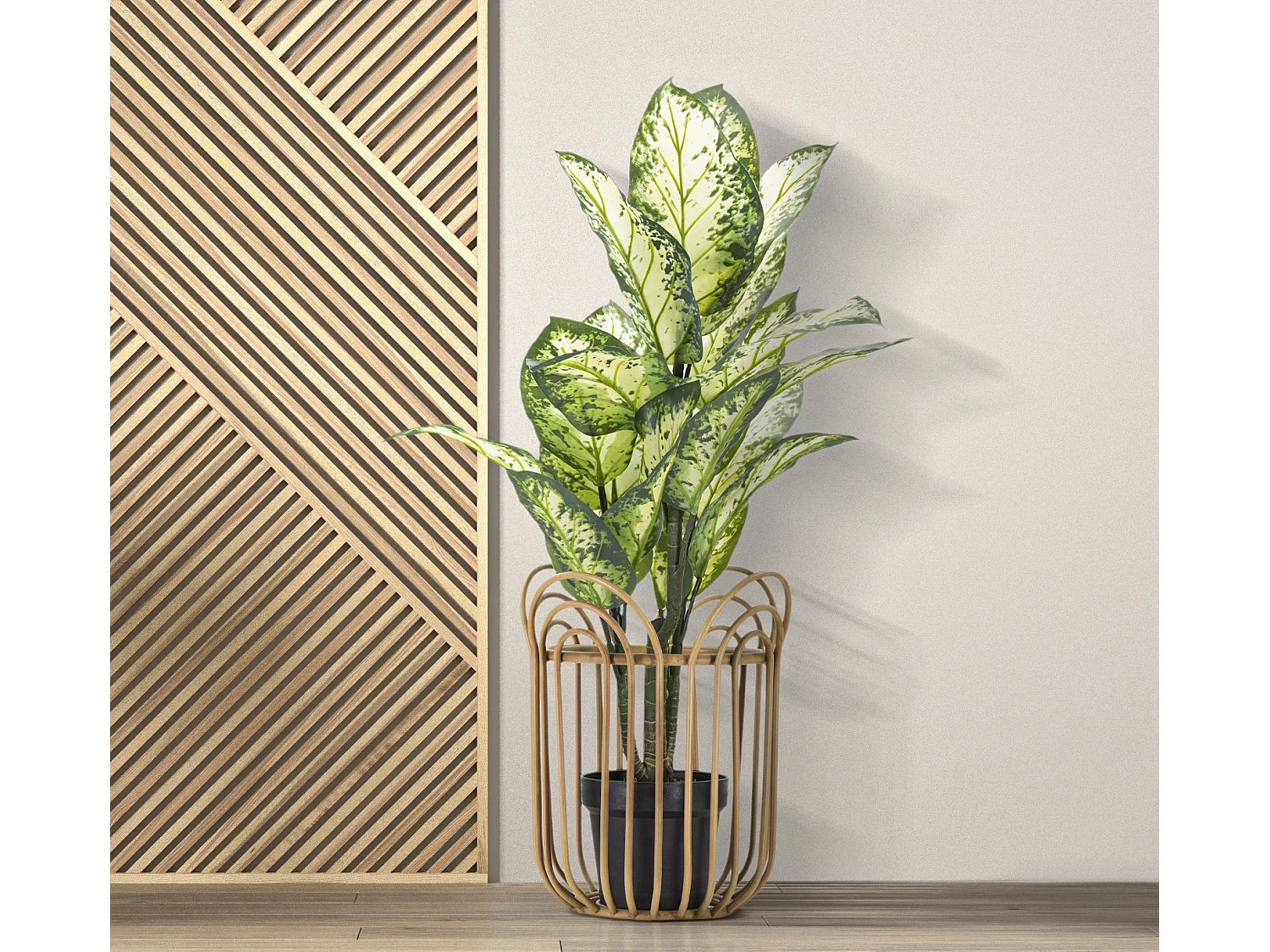 Cache-Pot en Métal "Panama" 40cm Naturel