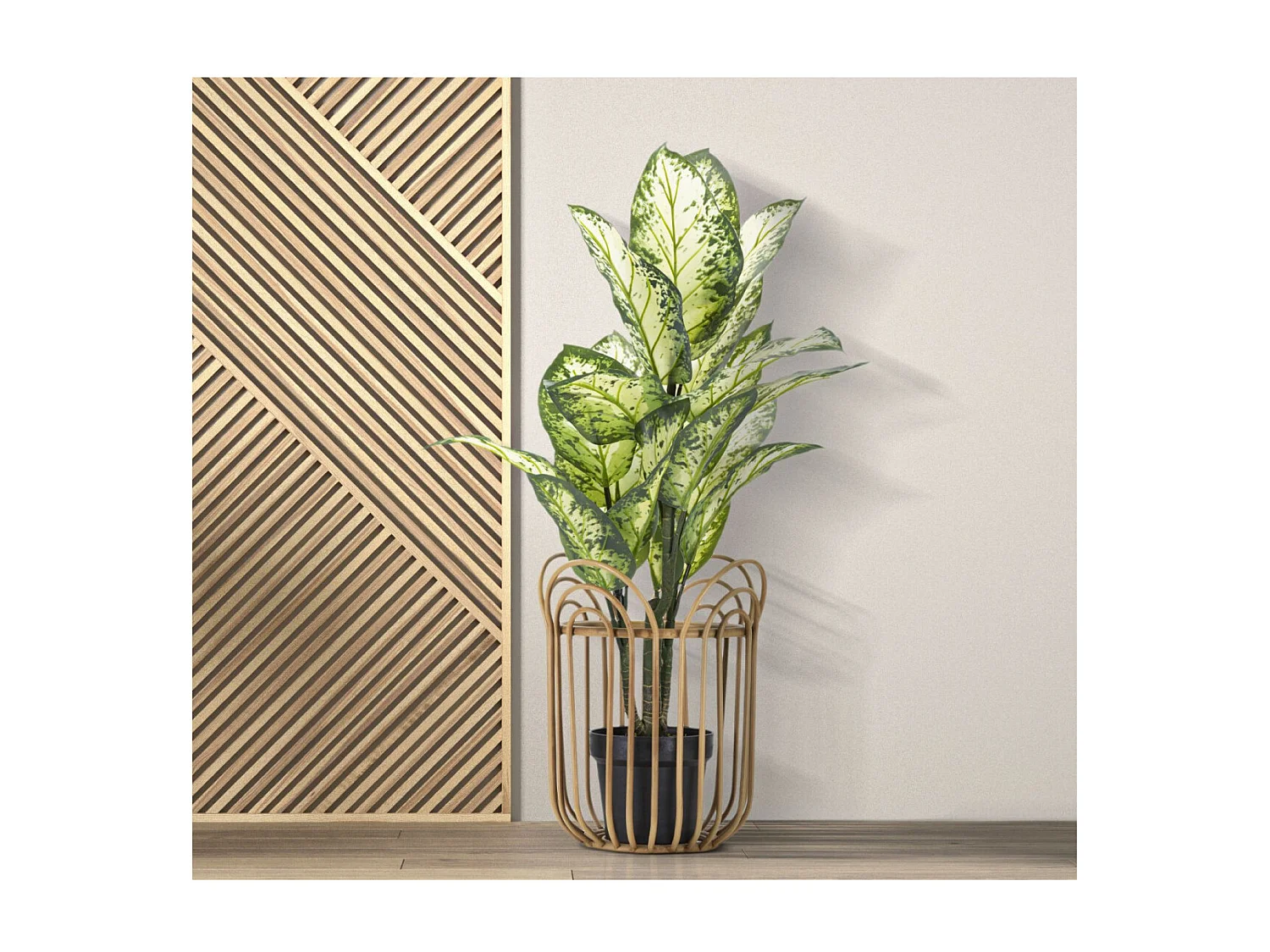 Cache-Pot en Métal "Panama" 40cm Naturel