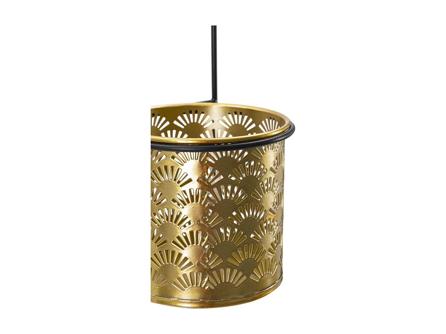 Porte-vase mural Hong - Support mural en métal doré et noir - Dimensions 14x14x37 cm - Décoration géométrique - Vase amovible