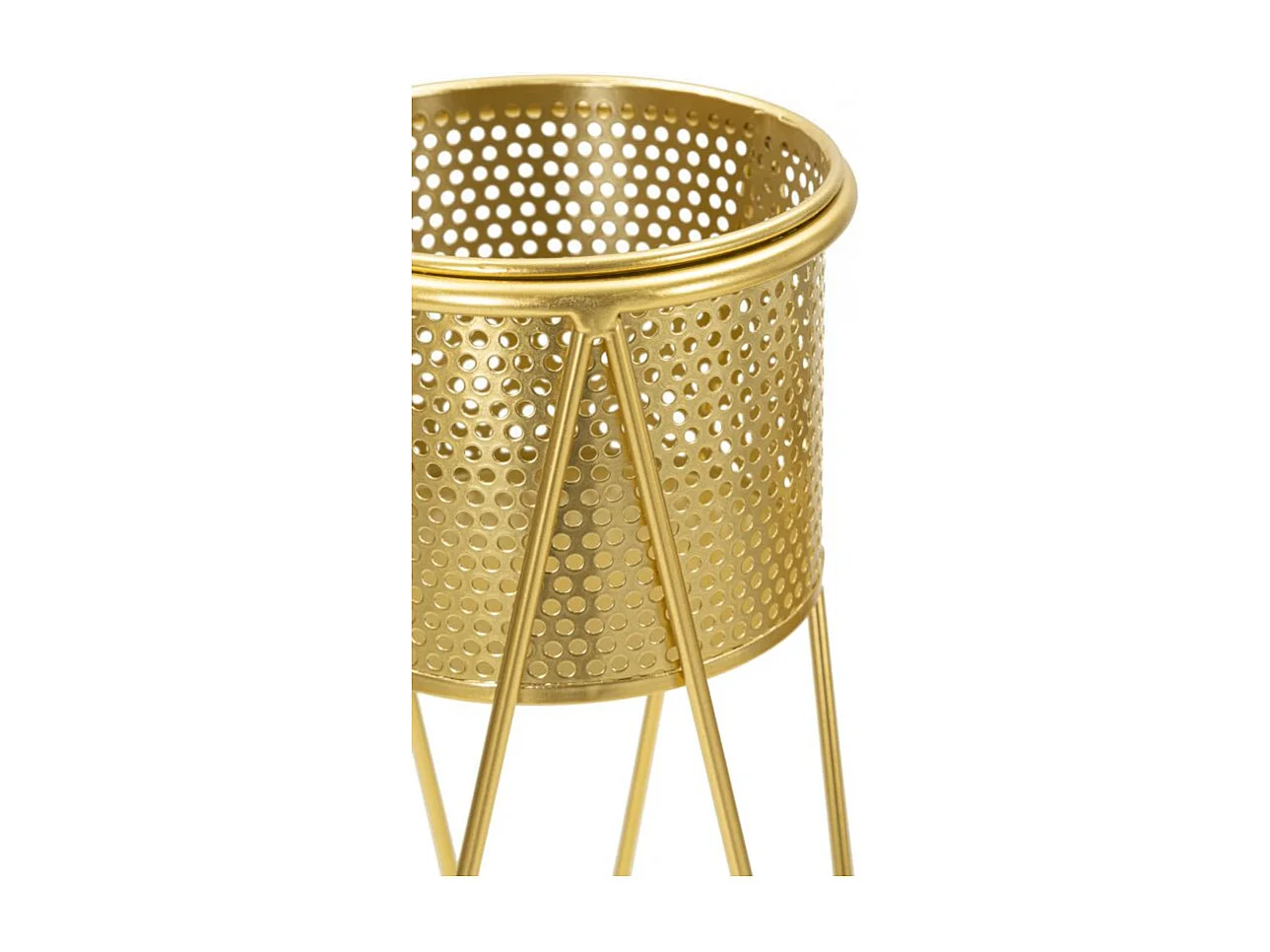 Lot de 2 Cache-Pots sur Pieds "Iva" 46cm Or