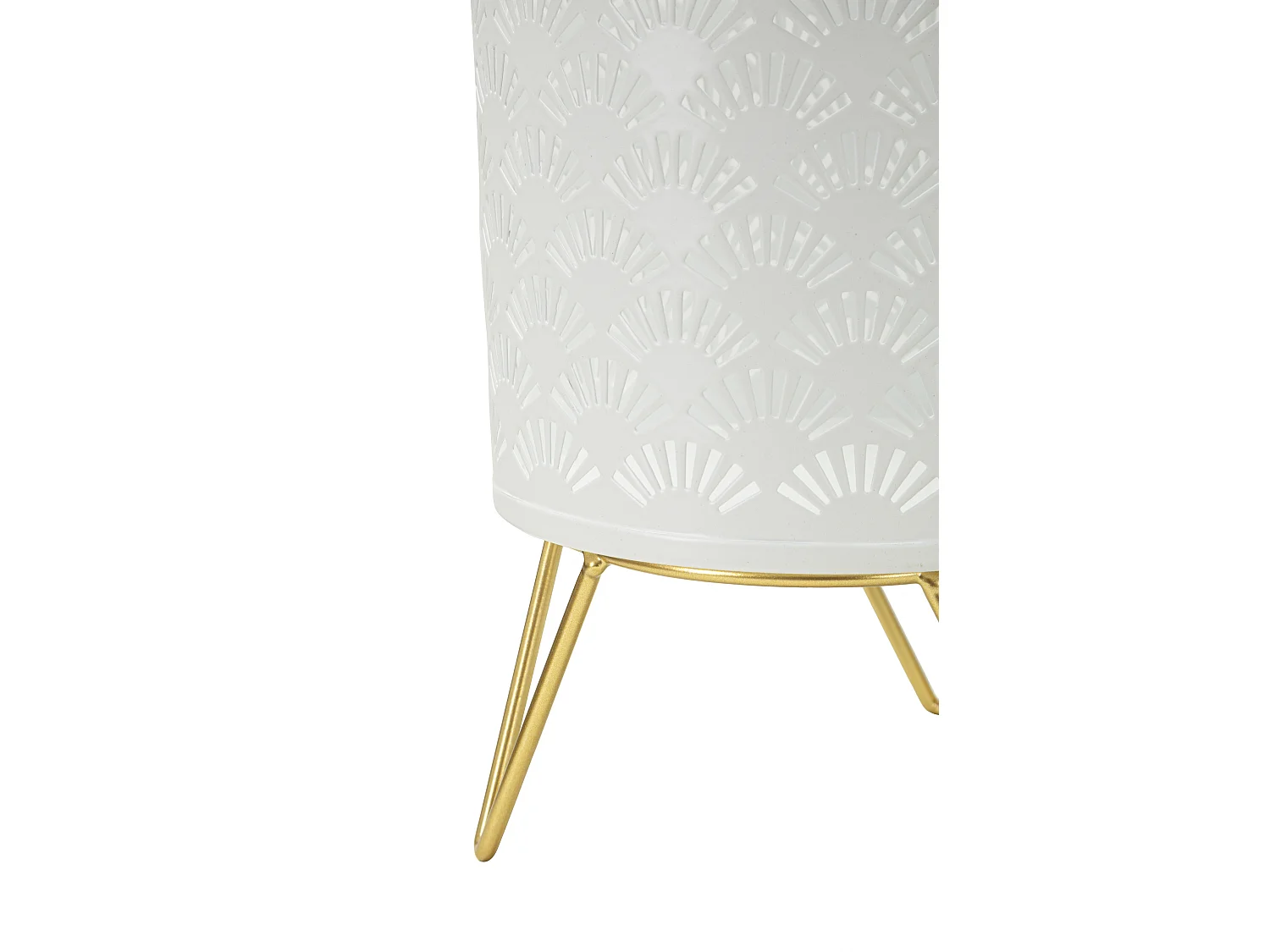 Lot de 2 Cache-Pots Design "Carly" 20cm Blanc & Or