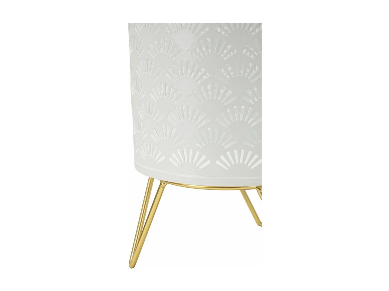 Lot de 2 Cache-Pots Design "Carly" 20cm Blanc & Or