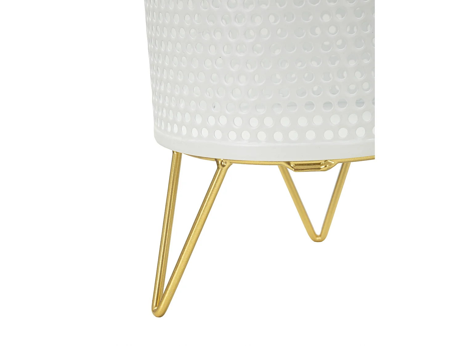 Lot de 2 Cache-Pots Design "Gaspy" 20cm Blanc & Or