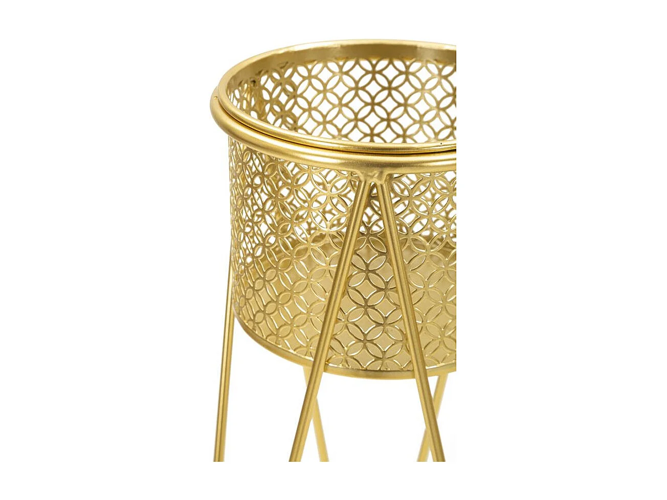 Lot de 2 Cache-Pots sur Pied "Mara" 46cm Or