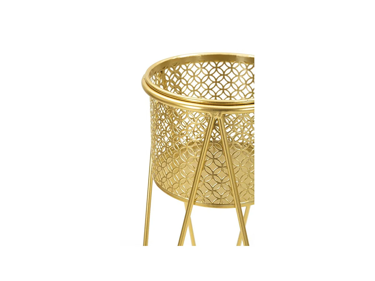 Lot de 2 Cache-Pots sur Pied "Mara" 46cm Or
