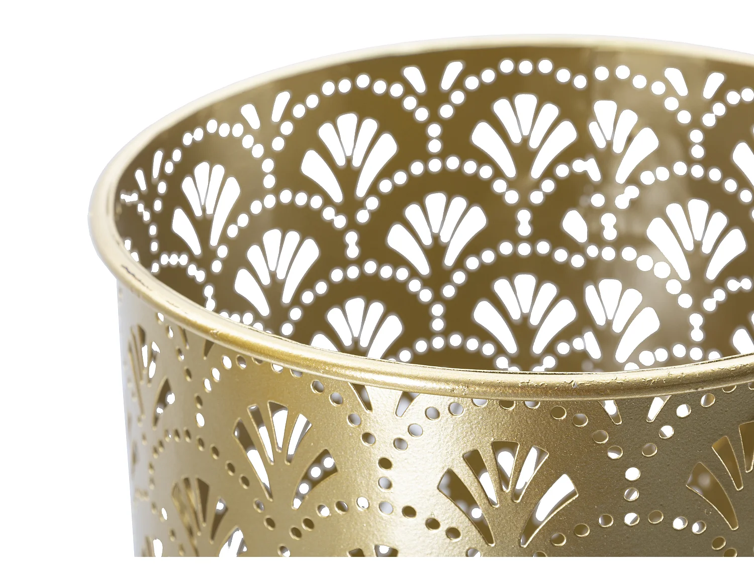 Set van 2 gouden metalen plantenpotten Ø cm 21x52-19x42