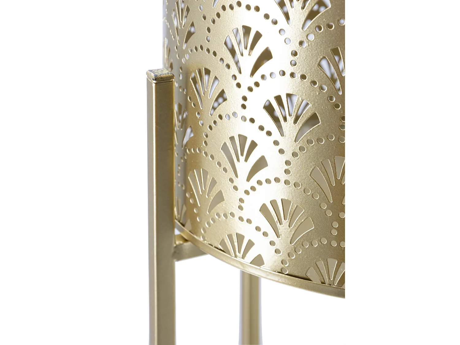 Set van 2 gouden metalen plantenpotten Ø cm 21x52-19x42