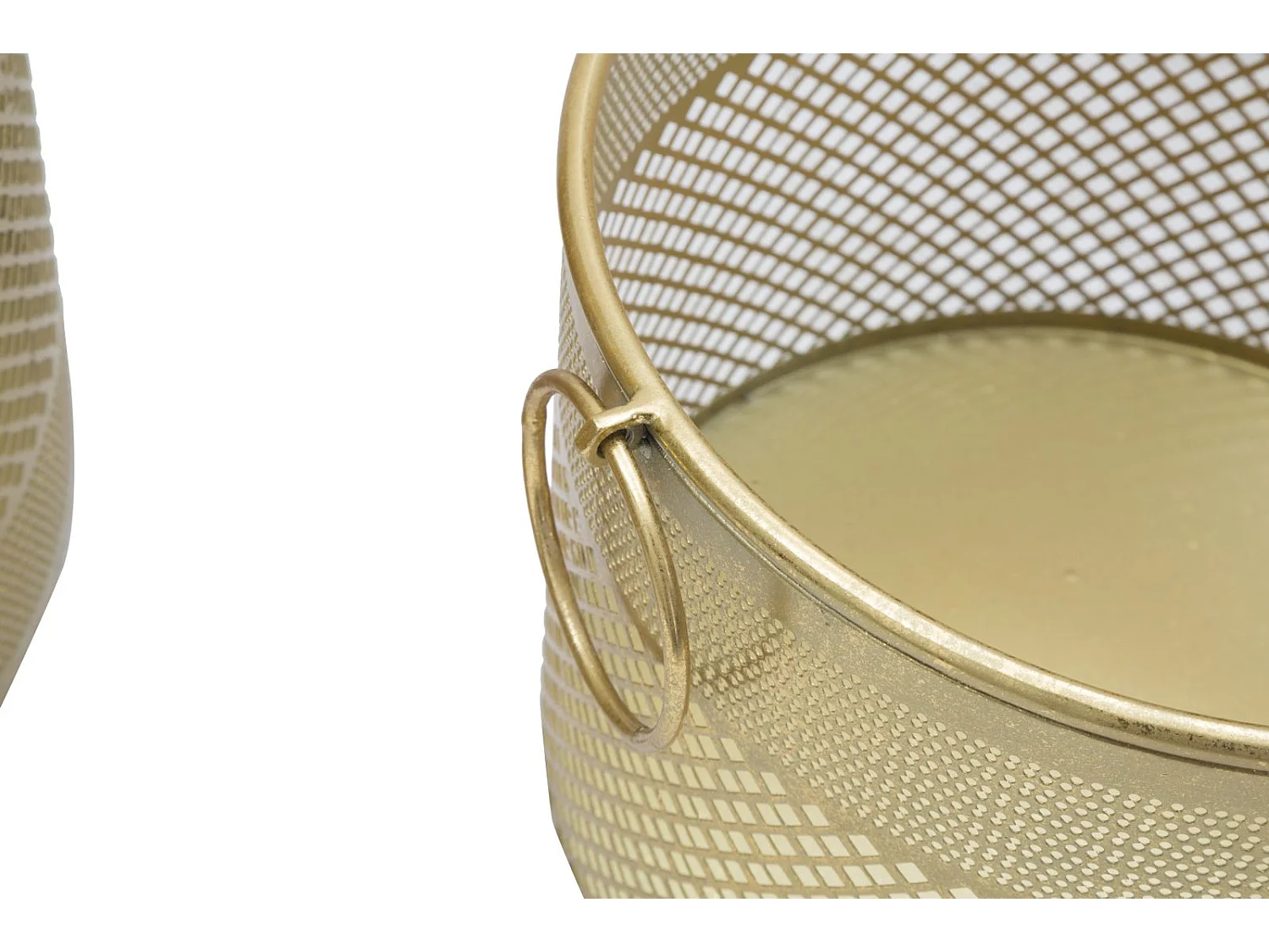 Set di 3 portavasi intagliati in metallo dorato Ø cm 40x34-35x28-30x22