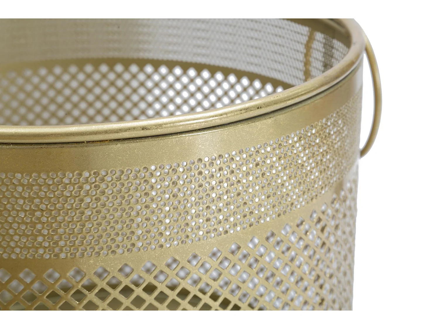 Set di 3 portavasi intagliati in metallo dorato Ø cm 40x34-35x28-30x22