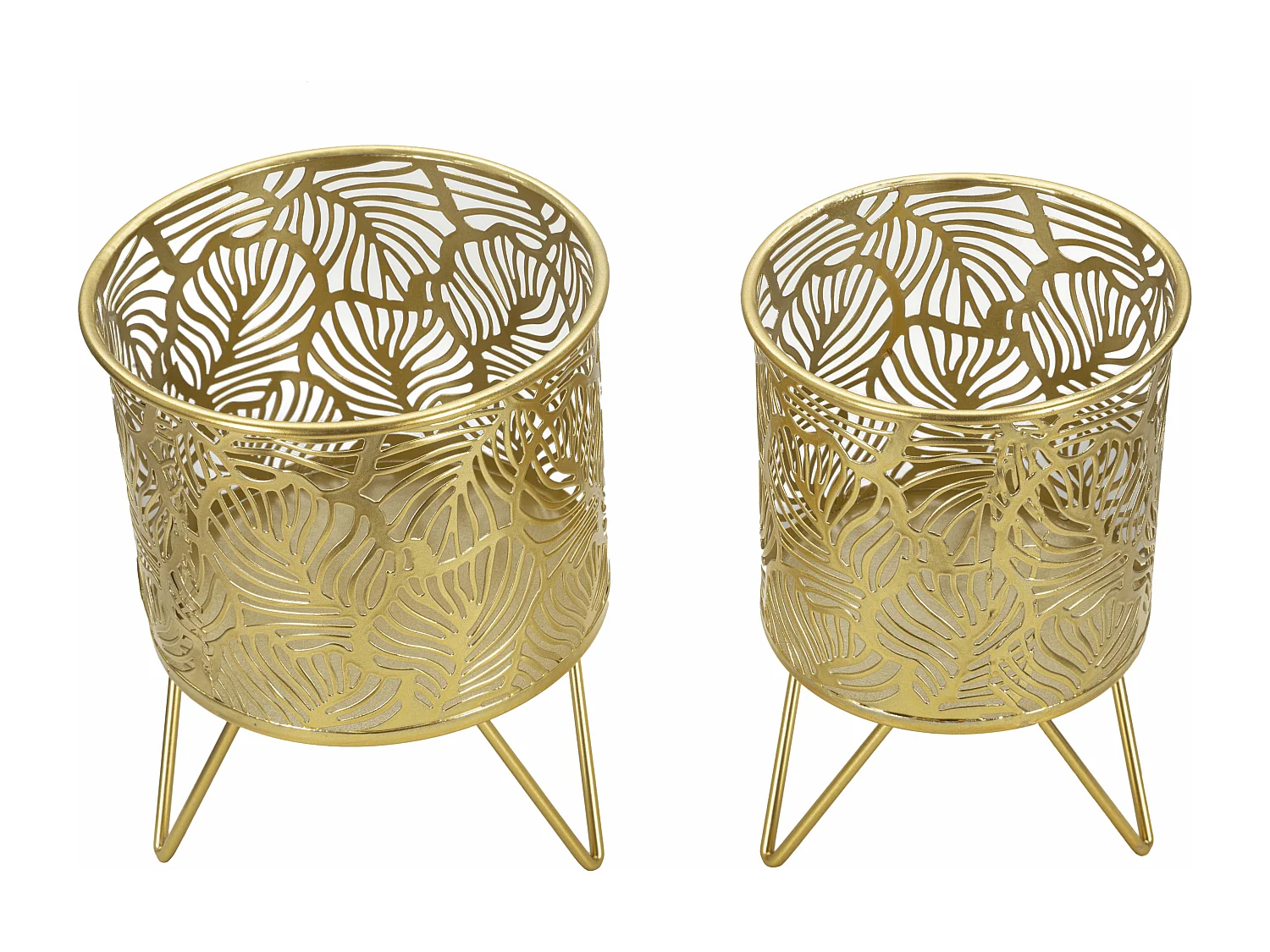 Lot de 2 Cache-Pots Design "Naty" 20cm Or