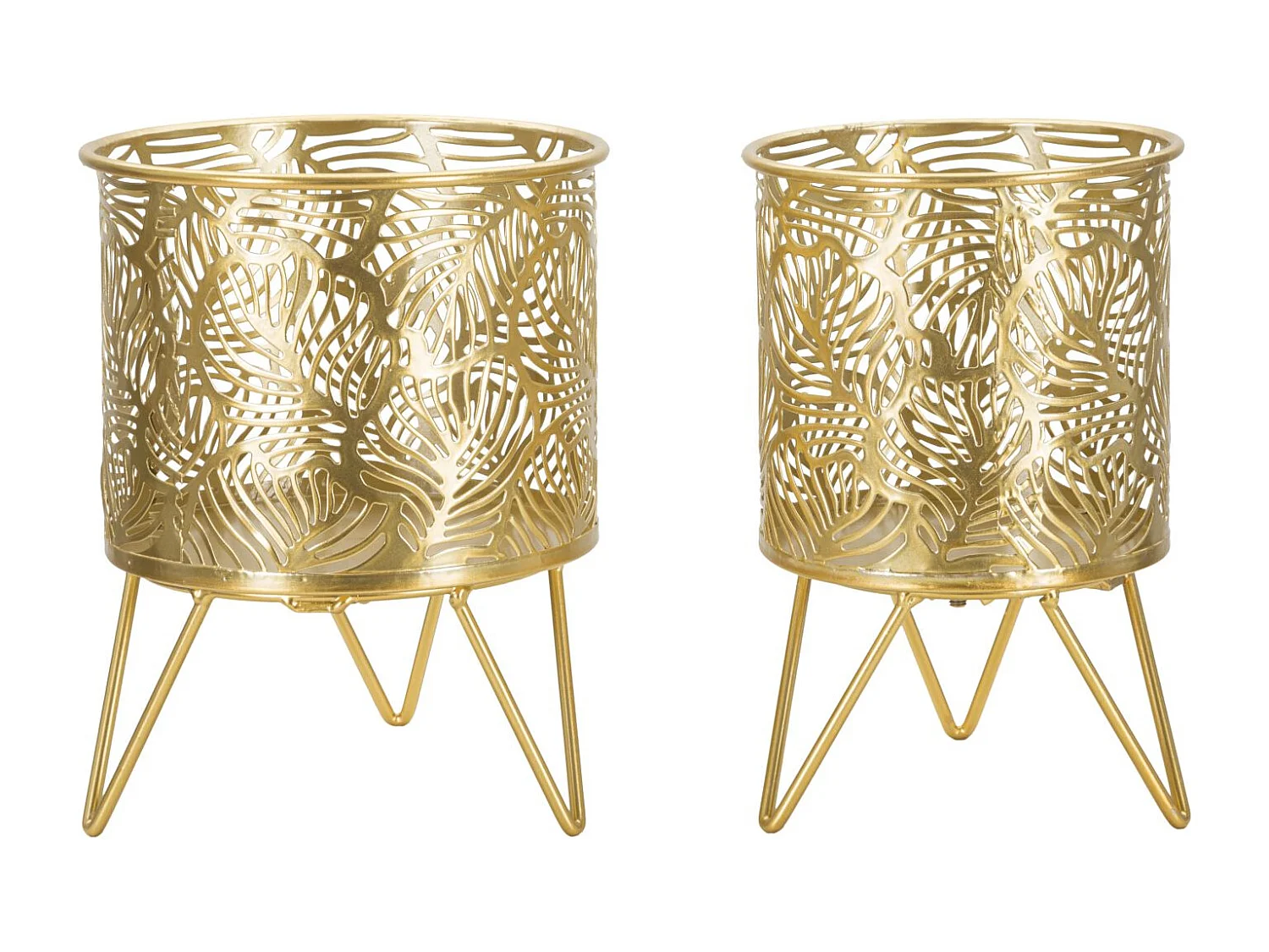 Lot de 2 Cache-Pots Design "Naty" 20cm Or