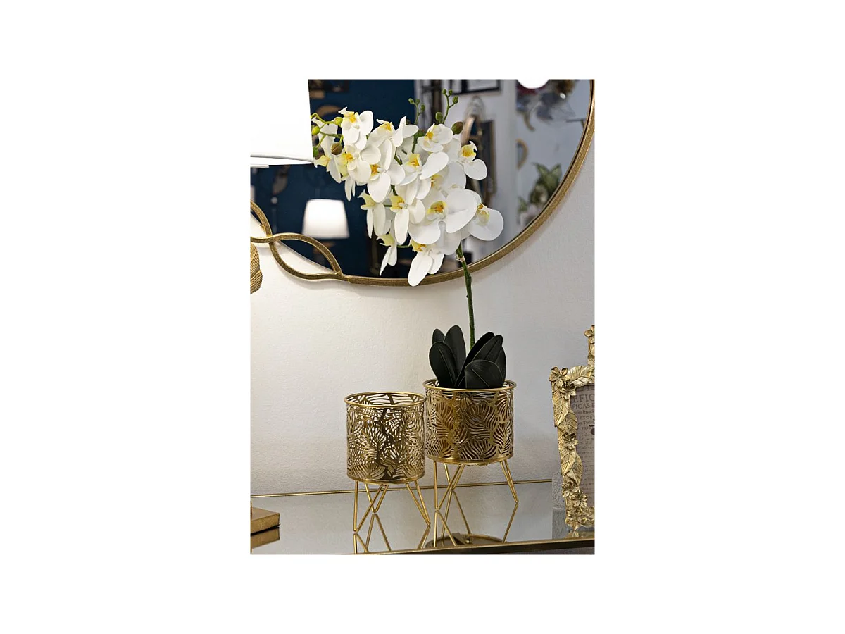 Lot de 2 Cache-Pots Design "Naty" 20cm Or