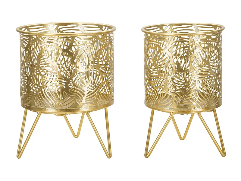 Lot de 2 Cache-Pots Design "Naty" 20cm Or