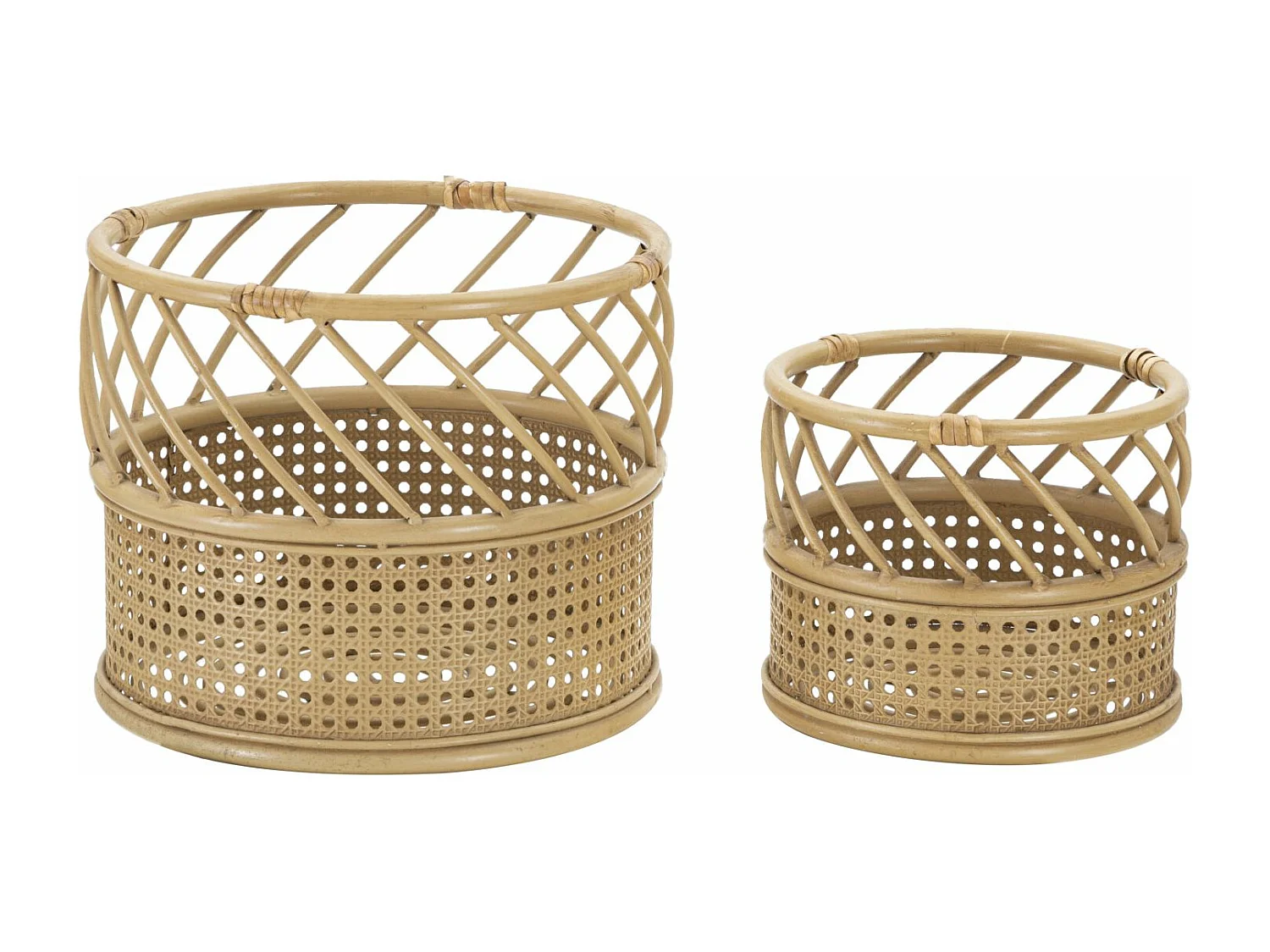 Set di 2 portavasi rotondi in metallo marrone Ø cm 30x25-22x18