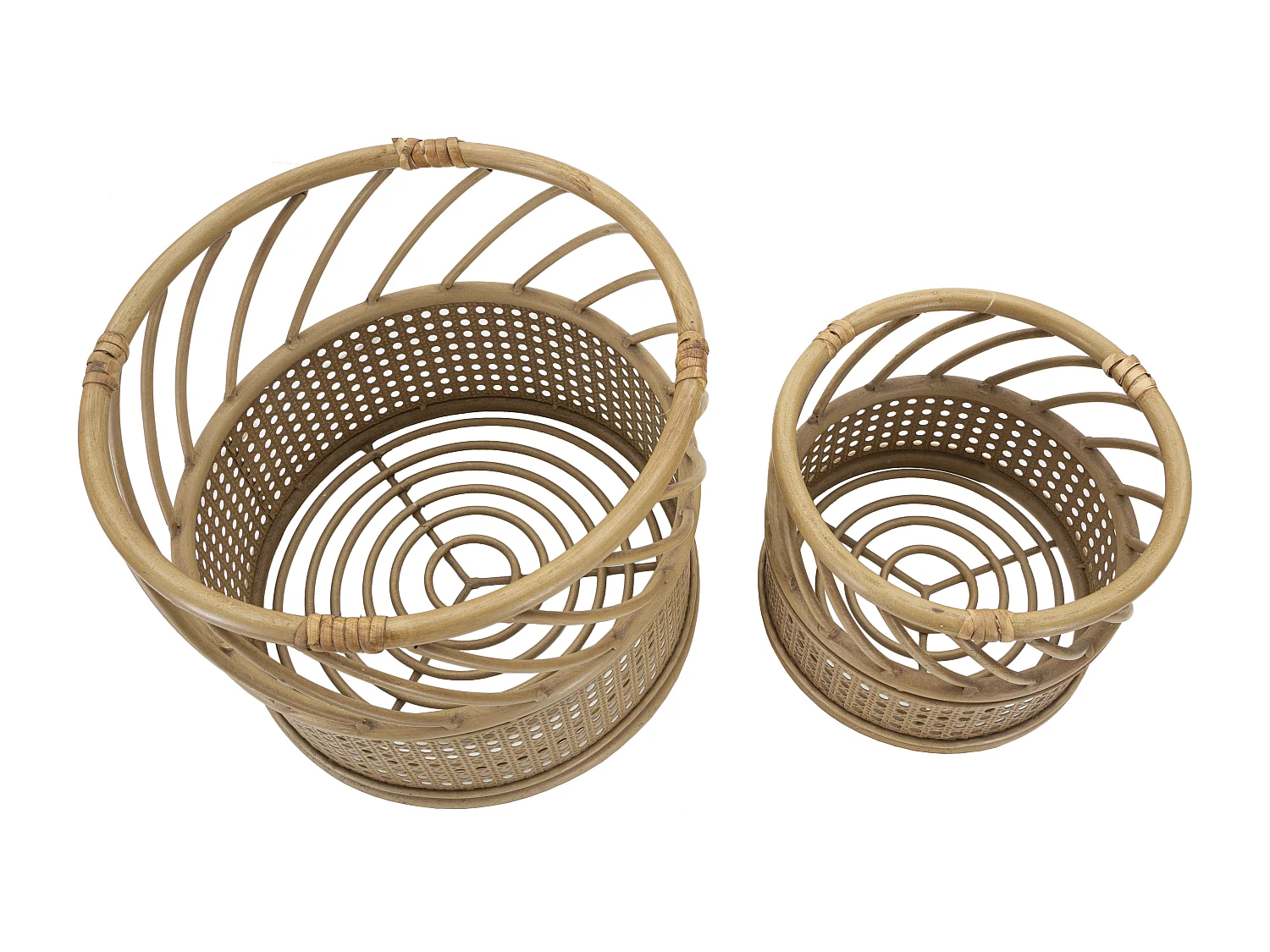 Set di 2 portavasi rotondi in metallo marrone Ø cm 30x25-22x18