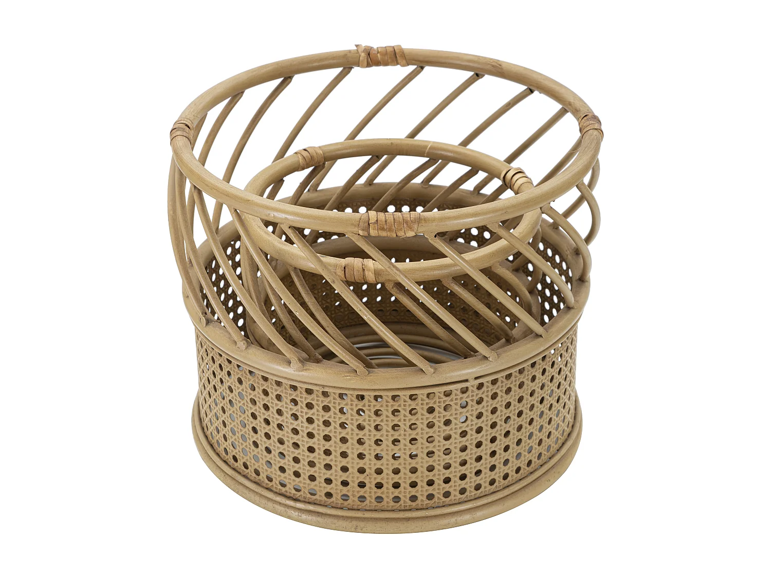 Set di 2 portavasi rotondi in metallo marrone Ø cm 30x25-22x18