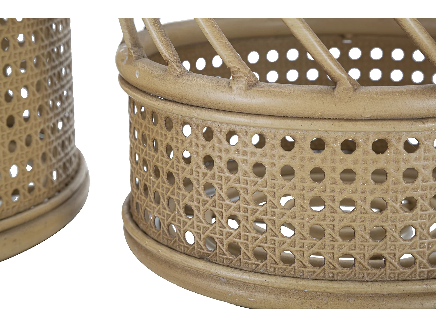 Set di 2 portavasi rotondi in metallo marrone Ø cm 30x25-22x18