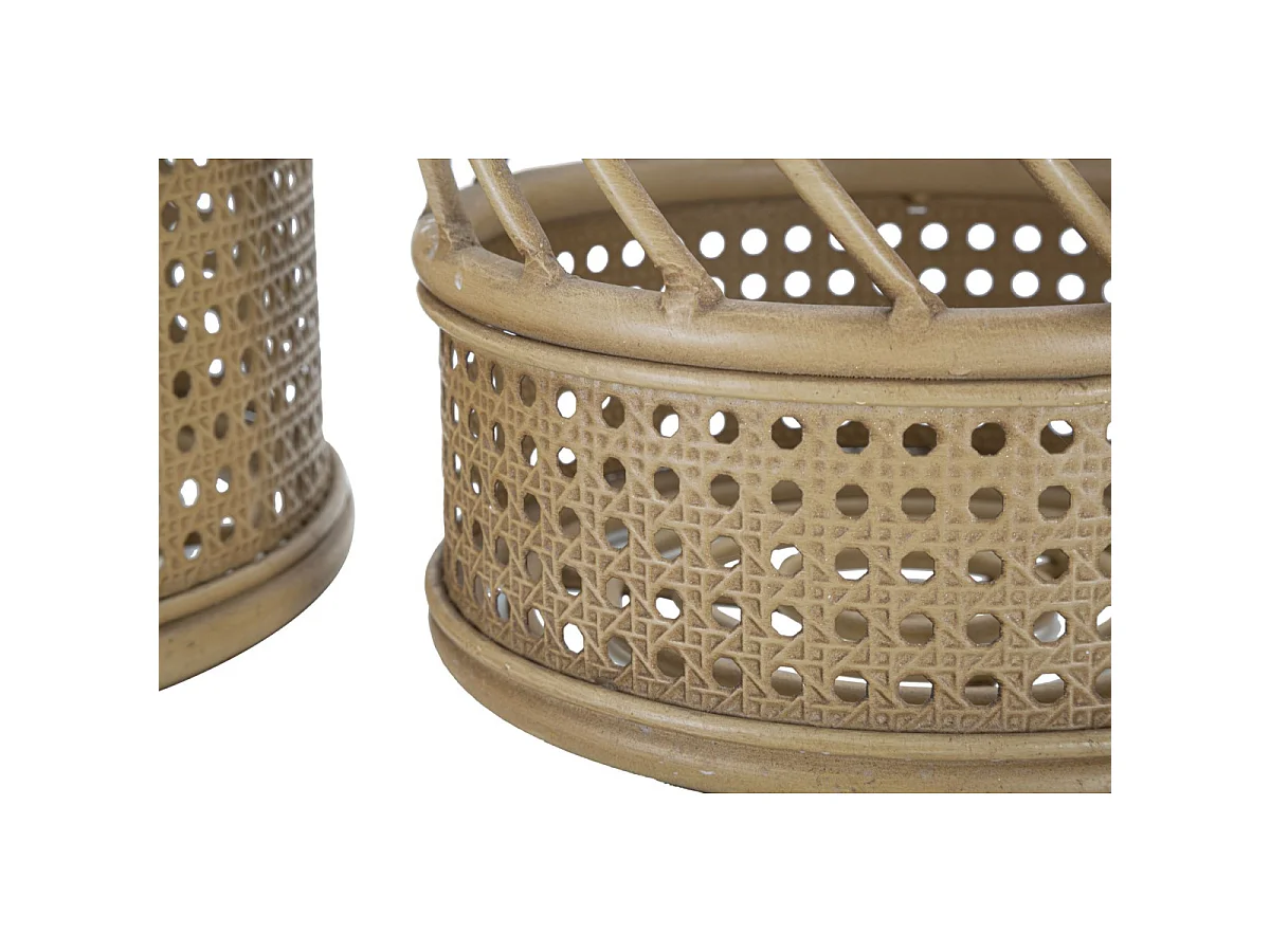 Lot de 2 Cache-Pots en Rotin "Panama" 30cm Naturel