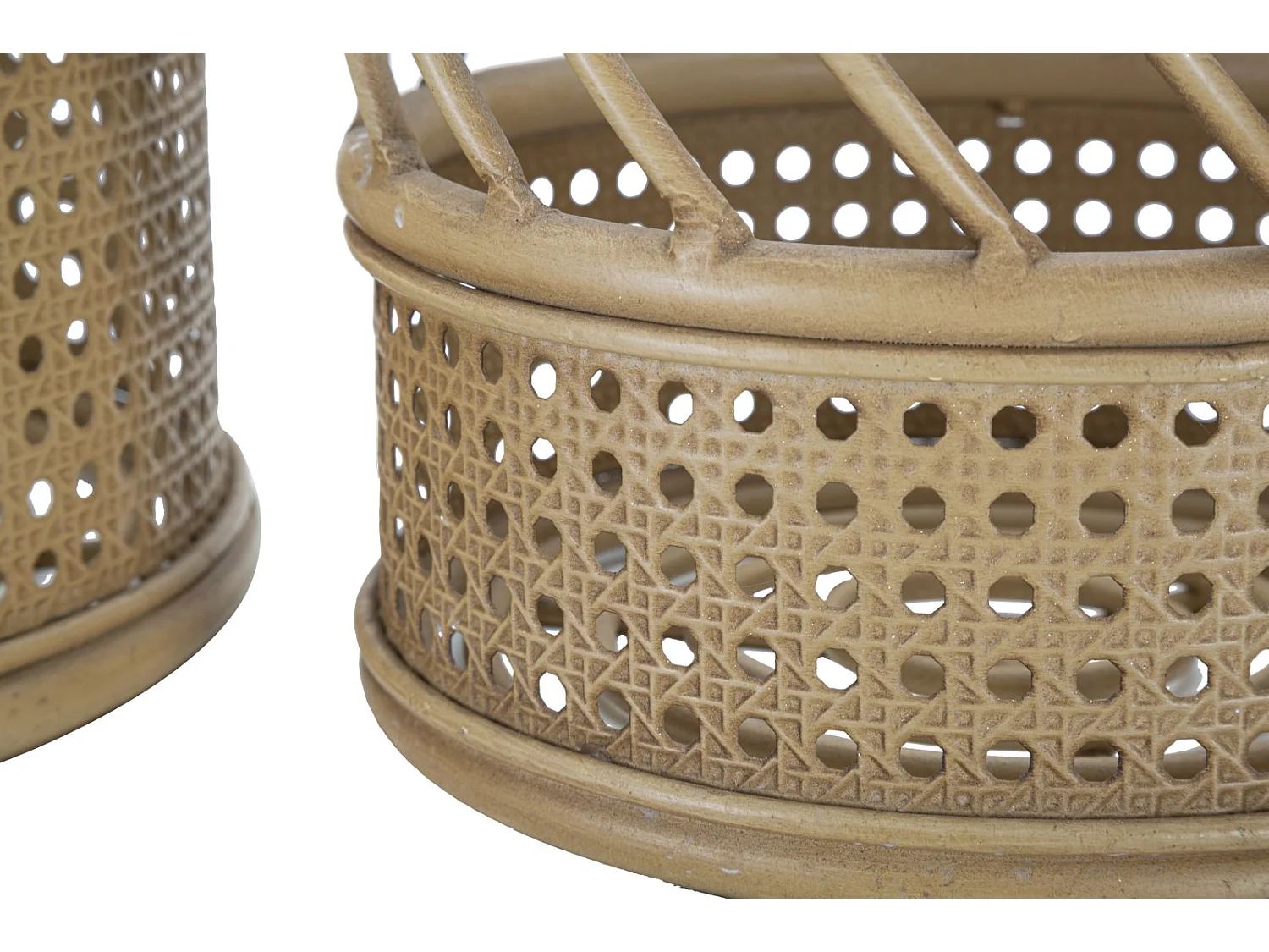 Lot de 2 Cache-Pots en Rotin "Panama" 30cm Naturel