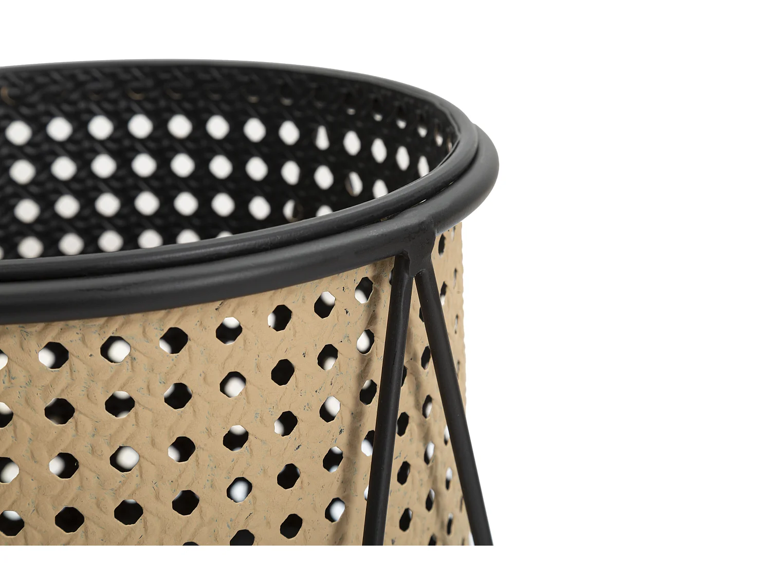 Lot de 2 Cache-Pots sur Pied "Osaka" 40cm Noir & Naturel